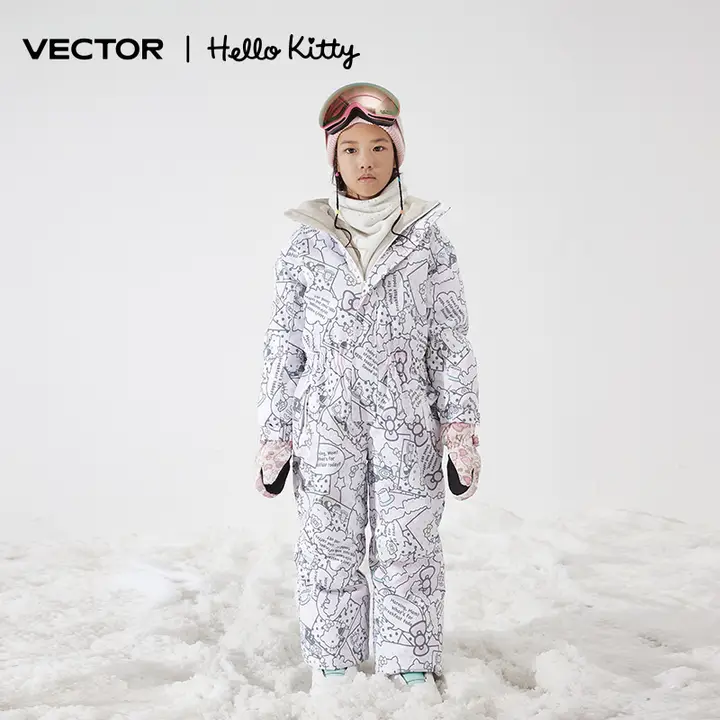VECTOR 子供用防風保暖スキーウェア【連体型・アウトドア・男女兼用】（セットアップ対応）