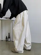 メンズ ゆったりワイドパンツ【カジュアル・コットン・ストレートシルエット・水洗い加工】