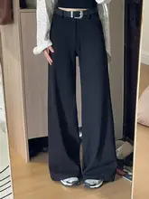 黒色のカジュアルテーパードパンツ【夏用・ワイドレッグ・大きいサイズ対応】（セットアップ対応）
