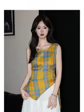 Forever 21 フレンチ レトロ レッド チェック柄 タンクトップ