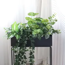 フェイク植物 フラワーボックス 屋外使用 緑化用 セット