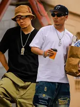ACUSA VネックロフトTシャツ【リブ編み・ゆったりフィット・無地・夏用・短袖】