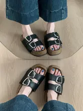 夏用 オープントゥスライドサンダル【厚底・シルバー・ローマ風】