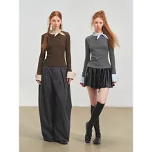 リボンデザインのタイトフィットトップス