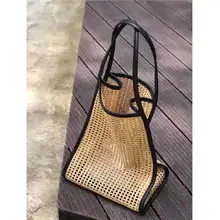 大容量編み草バッグ【夏用・トートバッグ・ビーチ・通勤向け】（セットアップ対応）