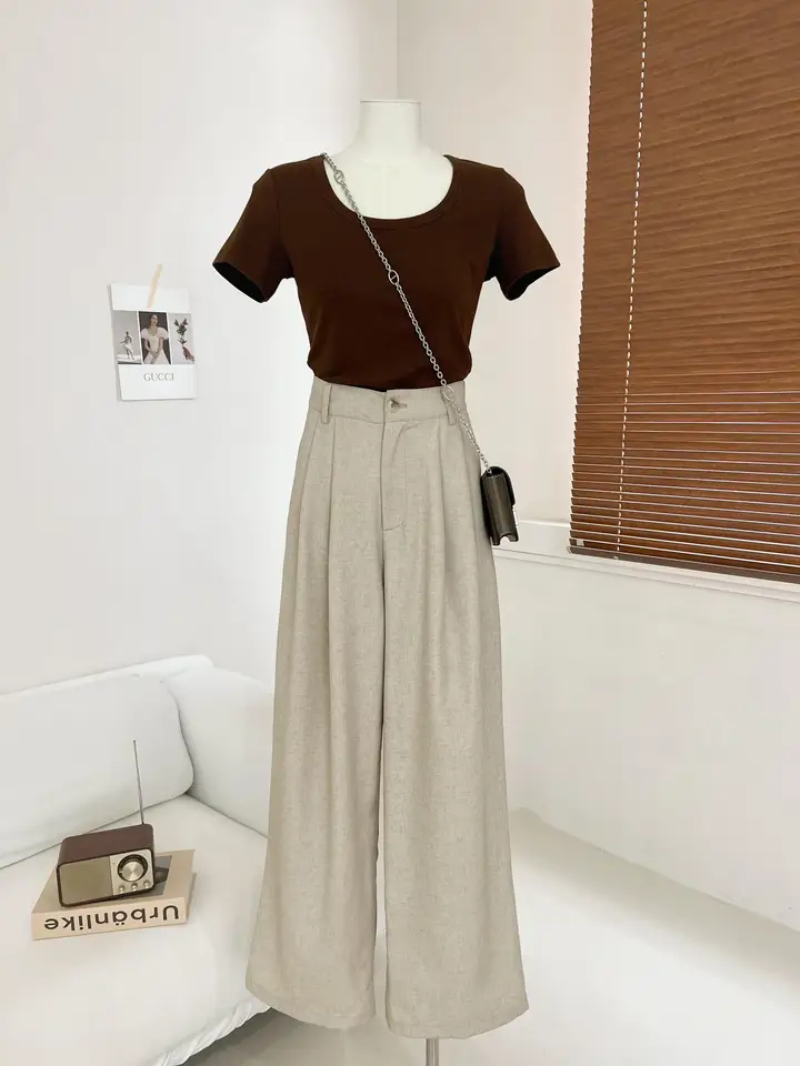 極上の柔らかさの大長腿パンツ【シンプルデザイン・落ち感あり】