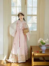 立衿デザイン短袖トップスとマーメイドスカートの漢服【芍薬・クラシックスタイル】（セットア ップ対応）