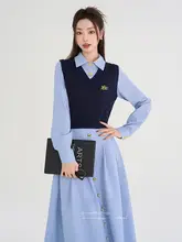 ストライプデザインのシャツワンピース【フレンチスタイル・ウエストシェイプ・ロング丈】（ セットアップ対応）