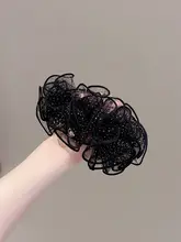 気品のあるダブルレイヤー水玉チュールヘアゴム【お団子ヘア用・夏用】