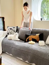 復古風シェニールソファクッションカバー【バラ模様・シーズンレス対応】