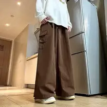 フィットコットン製ワークパンツ【ビッグポケット・ストリートスタイル・ロング丈】（セットアップ対応）