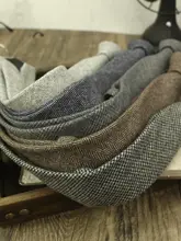ビジネス用ウールネクタイ【カジュアル・英国風・ブルー・千鳥柄・極細タイプ】