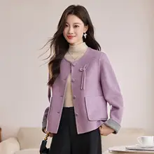 軽やかで上品なショートウールコート【ダブルフェイス・女性用・秋冬向け】