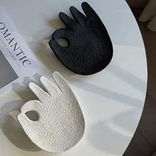 創造的な陶器製手のひら型アロマトレイ【インテリア・デスク収納】