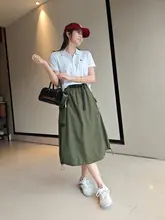 工装風デザインの花苞スカートとAラインスカート【青春を感じるスタイル・カジュアル】（セットアップ対 応）