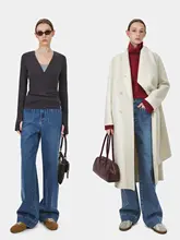 フレンチスタイルのレトロカジュアルパンツ【ワイドレッグ・フロントポケット・春用】（セットアップ対応）