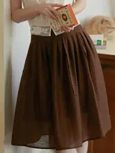 フラワーレースデザインの透け感あるミディスカート【小柄対応・Aライン・夏用】（セットアップ対応）