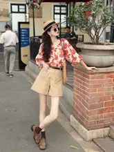 高腰ショートパンツ【夏用・フィット・カジュアル】（セットアップ対応）