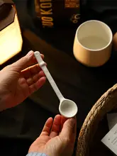 ZEROHOME 欧式カフェ用陶器コーヒースプーン【長柄・インスタ風・混ぜる用】