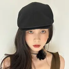 キャスケット ベレー帽 ユニセックス コットン 通気性 ヴィンテージ クラシック 夏 2WAY