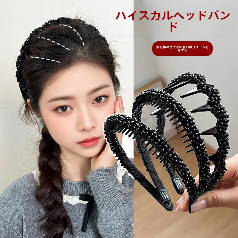 スタイリッシュな波形デザインの防滑ヘアバンド：丸顔女子に合うかっこいいセンターパートの実用性と小顔効果