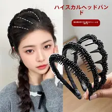 スタイリッシュな波形デザインの防滑ヘアバンド【高級感・小顔効果】