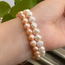 バロック風光沢仕上げの天然淡水パール【穴あけ不要・手作りアクセサリー用パーツ】