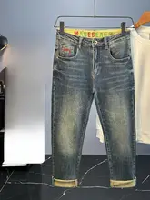 デニムパンツ メンズ 秋冬 新作 アメリカンレトロ 重厚水洗い 赤耳デニム スリムストレート