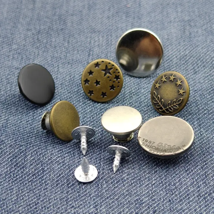 純銅亜鉛合金製 ヴィンテージテイストのデニムパンツ用バックル【アンティークシルバー】