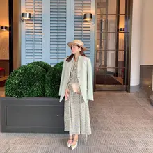 グリーンブレザー レディース【春秋用・カジュアルデザイン・シングルボタン・シルエット】