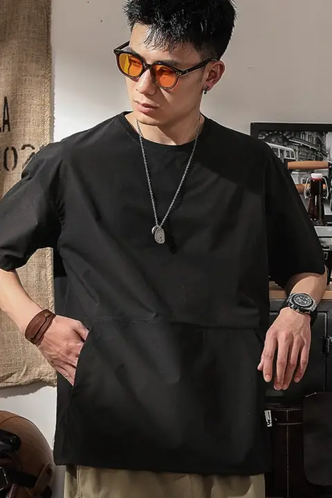 極上の柔らかさのアイスシルク半袖Tシャツ【フィット・クルーネック・大きなポケット】