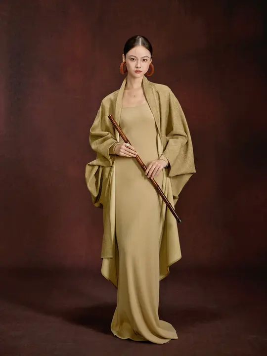 新中式 イボウシシルクコート【秋冬用・茧型デザイン・オリエンタルスタイル】