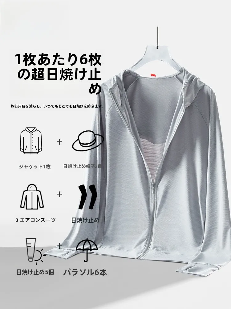 日焼け防止カーディガン UPF50+ コーヒー色 イースシルク素材 ファンデーションスタイル