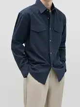 ダブルポケット ホワイトシャツ メンズ【春秋用・長袖・フィット・カジュアル】