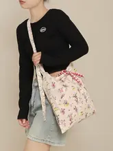 可愛いカートゥーンデザインのダブルフェイス布製トートバッグ【軽量・肩掛け対応】
