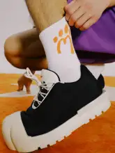 MAOZYWORLD 無地 Mロゴ 中筒コットンソックス【四季用・アウトドア・ユニセックス・カジュアル】