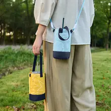 キャンバス製プリント水筒カバー【アウトドア・収納袋・雨傘用・携帯便利】