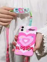 スマホショルダー 和柄 猫 ご飯 ハート モノクロ 斜め掛け 長さ調節可能 落下防止 ペア 汎用