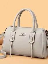 本革製 ラウンドシェイプバッグ【大容量・ハンドル付き・ショルダー対応】