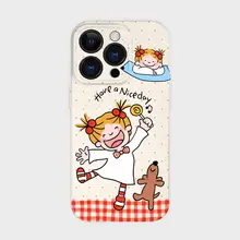 可愛いキャラクターのデザインiPhone用ケース【全包囲タイプ・女の子向け】