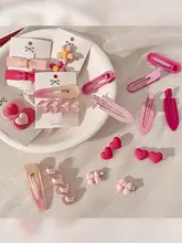 夏用 サイドバング用ヘアクリップ【ピンク系・可愛いデザイン】