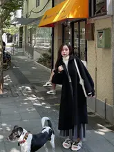 女性用ダブルフェイスウールコート【ドールカラー・ルーズフィット・秋冬用】