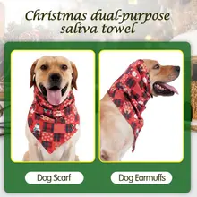 犬用クリスマスデコレーション スカーフ【ゴールドレトリバー・コーギー用・中大型犬対応】