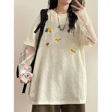 刺繍レースパネルの長袖UVカットカーディガン【アメリカンビンテージスタイル】