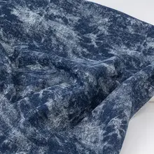 ブルータイダイ・ホワイトプリント厚手コットンデニム生地【ハンドメイド・DIY用】