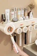 穴あけ不要 壁掛け歯ブラシ収納ホルダー【洗面所用・家庭用・電動歯ブラシ対応】