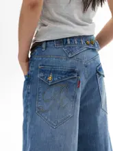 夏用アメリカンスタイル バンブーリブパリボタンデニム七分パンツ【男女兼用・トレンドファッション】（セットアップ対応）