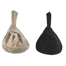 オリジナル自家製ベージュレースノットリストバッグ