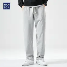 グレーのメンズゆったりストレートパンツ【ドローストリング・広がるシルエット・カジュアルスポーツ用】（セットアップ対応）