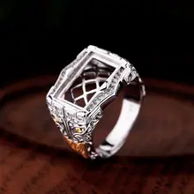 925シルバー製 ストーン用リング【角型・空托・蜜蝋・ターコイズ対応】